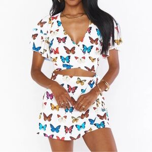 Show Me Your Mumu Butterfly Wrap Crop Top